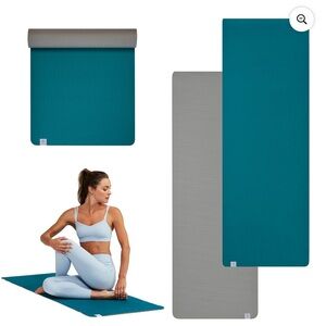 Gaiam Performance Yoga Mat, Made of Durable TPE, 23.5" x 68" x 6MM Thick, Teal/G